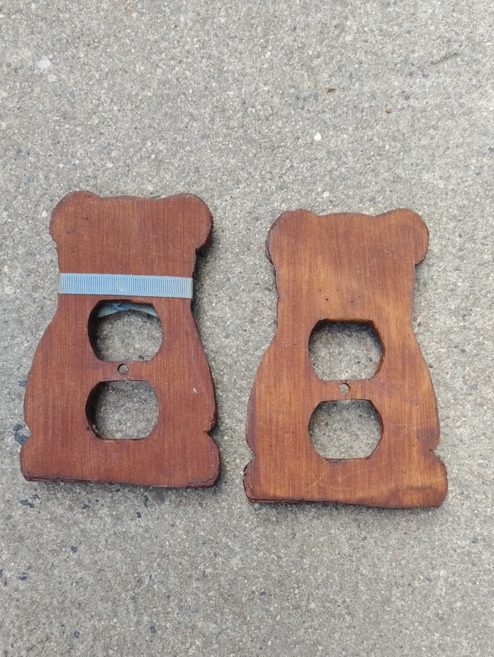 Teddy Bear Double Outlet Cover Plates - Brown Bear Decorative Set - Picture 4 of 7